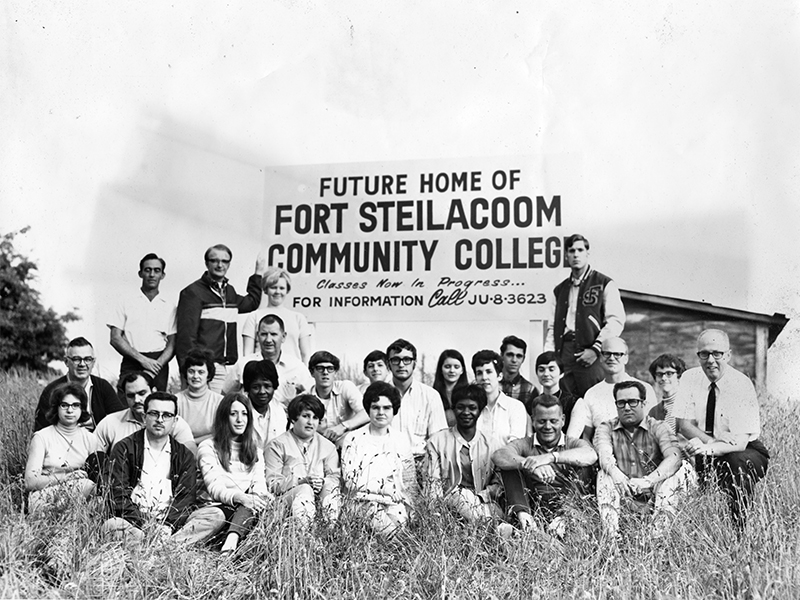 1970s students, teachers and administrators at the Fort Steilacoom campus groundbreaking