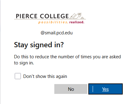 'stay signed in?' login option screen
